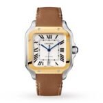 Cartier Santos De Cartier Watch Large Model, Automatic Movement, Yellow Gold, Steel, Interchangeable Metal And Leather Bracelets-P17310957 - 图片 3