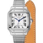 Cartier Santos De Cartier Watch Medium Model, Automatic Movement, Steel, Interchangeable Metal And Leather Bracelets-P17310952 - 图片 3