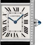 Cartier Tank Must watch, large model, quartz movement. Steel case, bezel set with 42 brilliant-cut diamonds-P17311176 - 图片 3