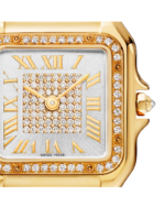 PANTHÈRE DE CARTIER WATCH SMALL MODEL, QUARTZ, YELLOW GOLD, DIAMONDS - 图片 2