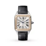 Cartier Santos-Dumont Watch Large Model, Quartz Movement, Pink Gold, Steel, Leather-P17311045