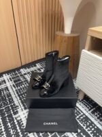 24Fw new Chanel bow double C diamond buckle short boots - 图片 8