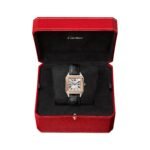 Cartier Santos-Dumont Watch Small Model, Quartz Movement, Pink Gold, Steel, Leather-P17311046 - 图片 2