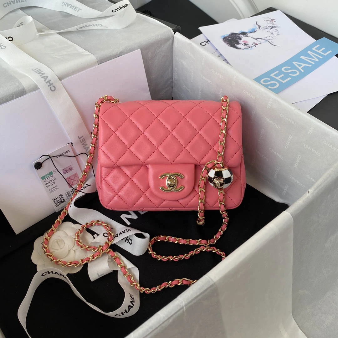 i94c6176a7c4dc16d0817bad1bd5b7461 Chane Small Golden Ball One Shoulder Crossbody Model: AS1786 Size: 17cm - 图片 1