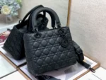 Lady Dior Rattan Check Matte Calfskin Size:24cm