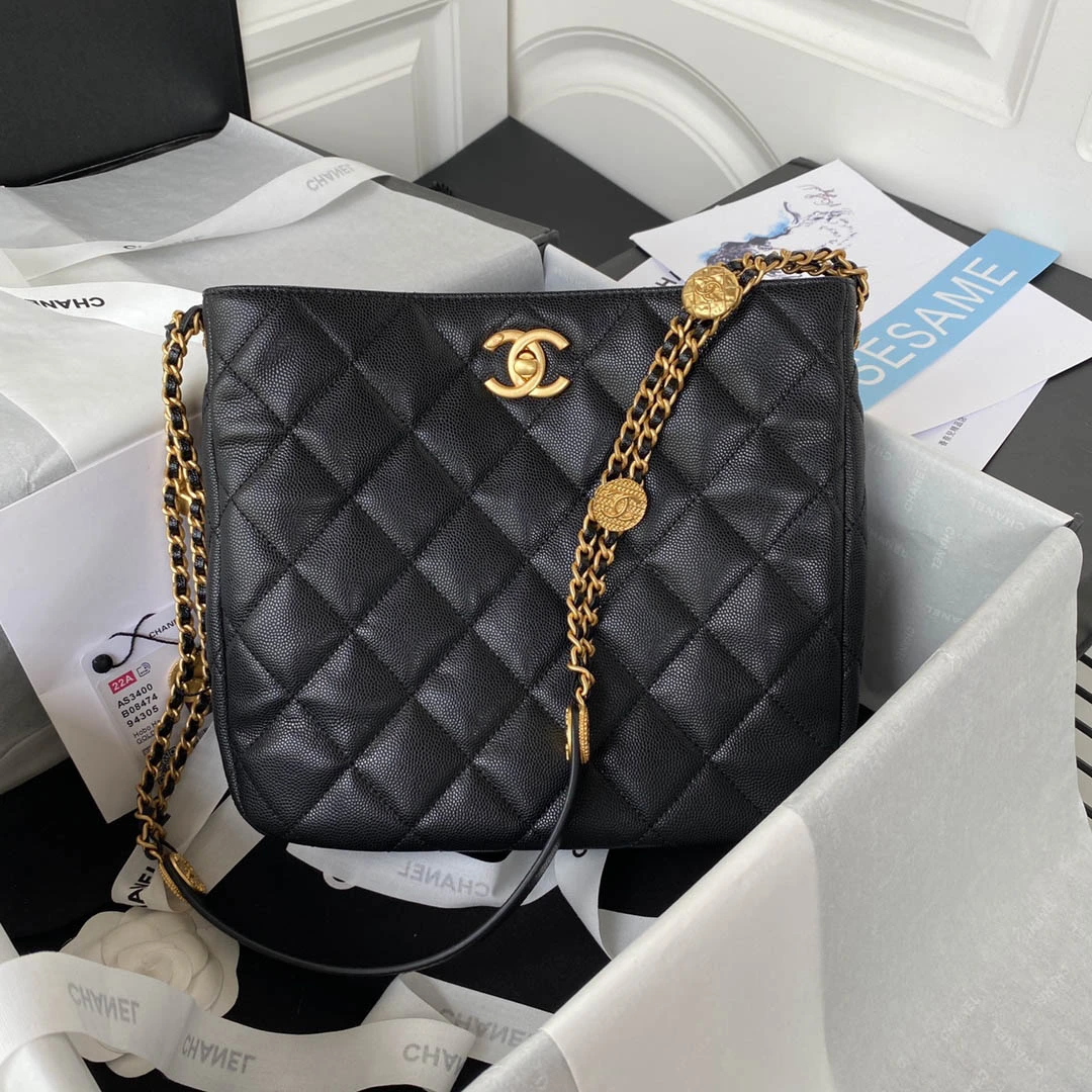 ic98892affae6bccefef072ce4a7acfee CHANE Underarm Bag Lychee Leather Size: 24.5x21.5x8cm - 图片 1