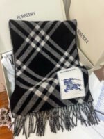 Check Cashmere Scarf black - 图片 7