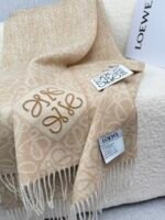 Scarf in wool and cashmere White/Beige - 图片 4