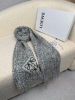 Anagram scarf in wool and cashmere grey - 图片 2