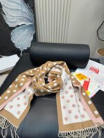 Brown and pink polka dot scarf - 图片 15