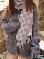 GG cashmere lamé scarf - 图片 4