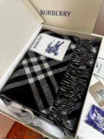Check Cashmere Scarf black - 图片 6
