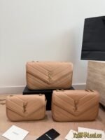 LOULOU in MATELASSÉ lambskin NATURAL TAN