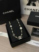 25p black and white camellia choker - 图片 7