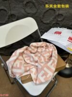 FF Scarf Light pink cashmere scarf - 图片 6