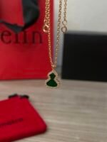 Wulu small necklace in 18K rose gold set with jade and diamonds - 图片 7