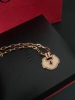 Yu Yi grande necklace in 18K rose gold set with jade and diamonds - 图片 5