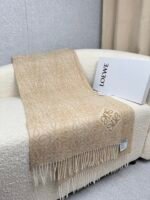 Scarf in wool and cashmere White/Beige - 图片 9