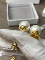 Pearl and leaf tassel earrings - 图片 4