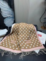 Brown and pink polka dot scarf - 图片 13