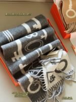 H Gray beige and black scarves - 图片 10
