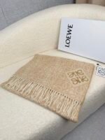 Scarf in wool and cashmere White/Beige - 图片 14