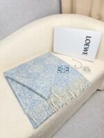 Anagram scarf in wool and cashmere blue - 图片 12