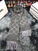 CHANEL Gray plaid scarf set - 图片 4