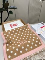 Brown and pink polka dot scarf - 图片 2