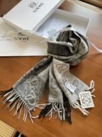 Scarf in wool and cashmere Black/White - 图片 11