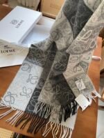 Scarf in wool and cashmere Black/White - 图片 13