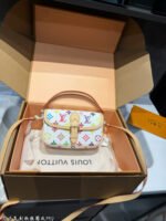 LV Diane White Tricolor Baguette Handbag